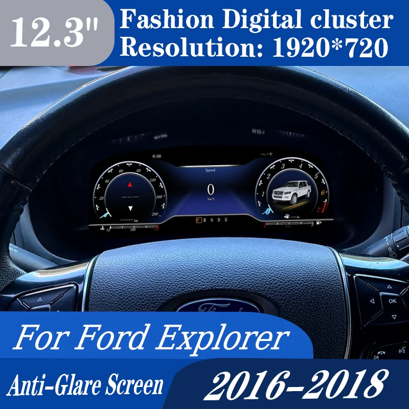 Panel de instrumentos digital de 12,3" para Ford Explorer 2016-2018 Virtual Cockpit Odómetro Velocímetro Pantalla Contador Tablero CarPlay 1