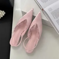 Sandales d'été à bout pointu pour femmes, chaussures à talons hauts, mode Banquet, robe de fête de mariage, escarpins de styliste, 2025 4