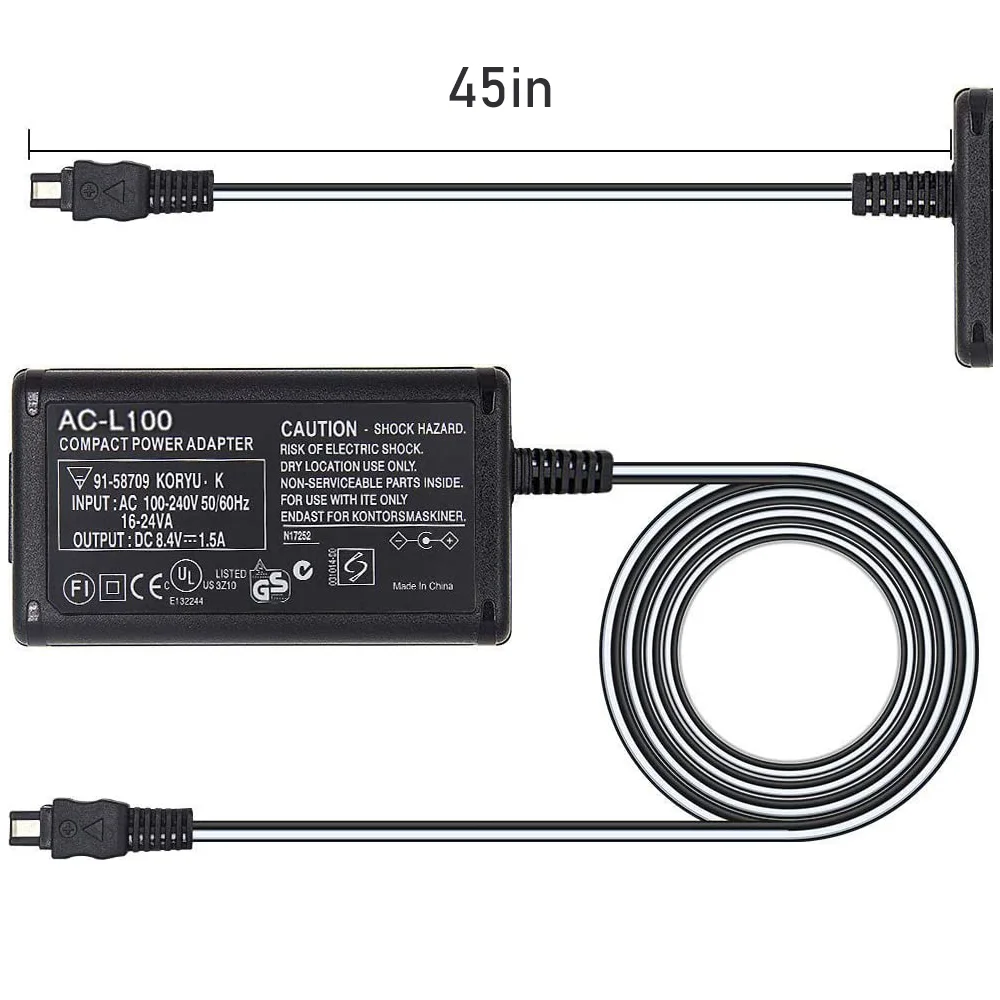 KUTOU AC Adapter Charger For Sony AC-L100 AC-L10 AC-L10A AC-L10B AC-L15 AC-L15A AC-L15B AC-L15C AC-L100B AC-L100C AC-L100D