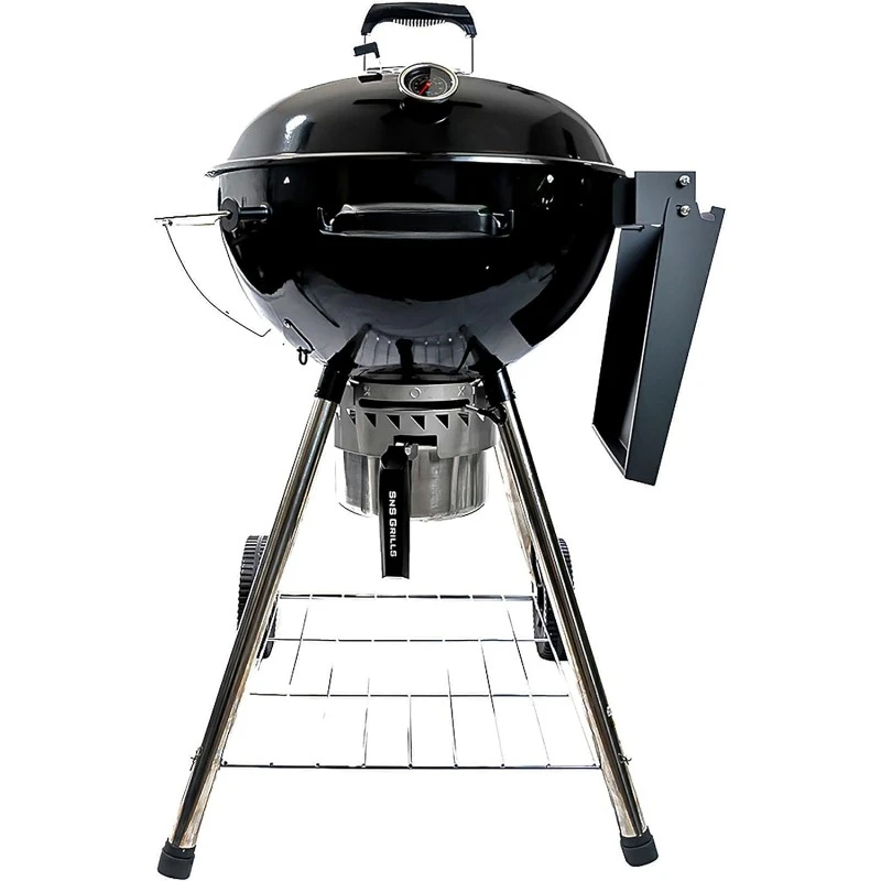 

SnS Grills Kettle Grill with Deluxe Insert and Easy Spin Grate for Two-Zone Charcoal Grill Cooking, Low ‘N Slow Smoking