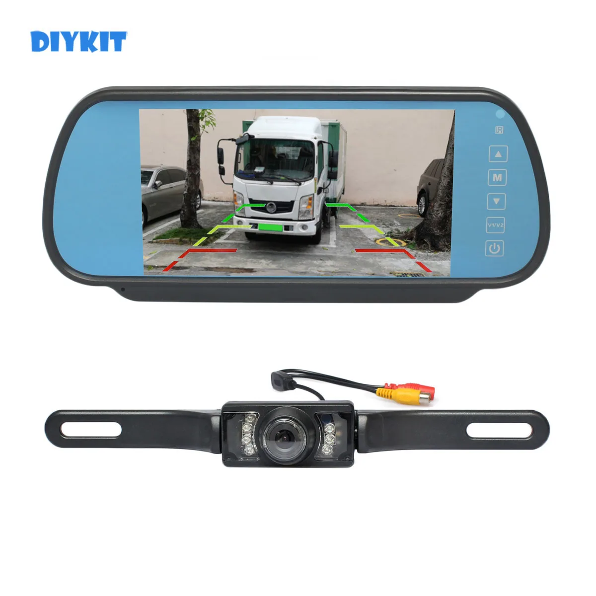 

Автомобильная парковочная система DIYKIT HD, 7-дюймовый автомобильный монитор зеркала заднего вида, ИК Ночное Видение, автомобильная фотокамера заднего вида