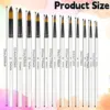 48/pack Artist Brushes, with High-quality Wooden White Handles and Nylon Bristles, Including Round, Flat, Filbert, and Angular 2