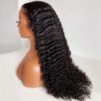 Parrucche di capelli umani ricci e crespi, con onda profonda, 13x6 HD Lace Frontal Wig, nere, brasiliane, 13x4 HD Lace Front, Remy, per donna