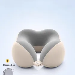 Plush U - Shaped Neck Pillow with Carry Bag - Perfect for Relaxation and Travel (WHITE)