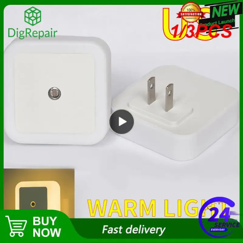 

1/3PCS Night Lamp Square For Children Kids Nightlight Wall Lights Living Room Bedroom Lighting Night Light Closet Cabinet