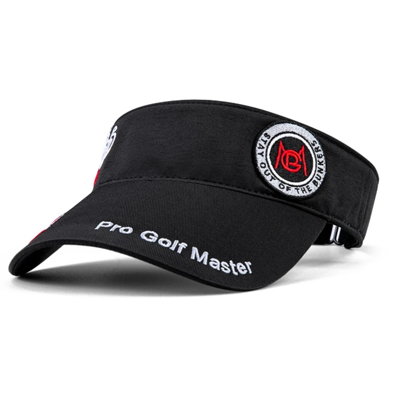 

PGM 1 Pcs Visor Hat Breathable Quick Drying Tennis Hat Sunshade Sunscreen Fashion Embroidery MZ044 Black