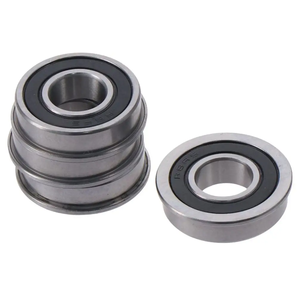 4pcs FR8-2RS Flanged Ball Bearing Chrome Steel 1/2"x1-1/8"x5/16" Flange Rip Bearings Miniature Ball Bearings 3D Printers miniature ball bearings