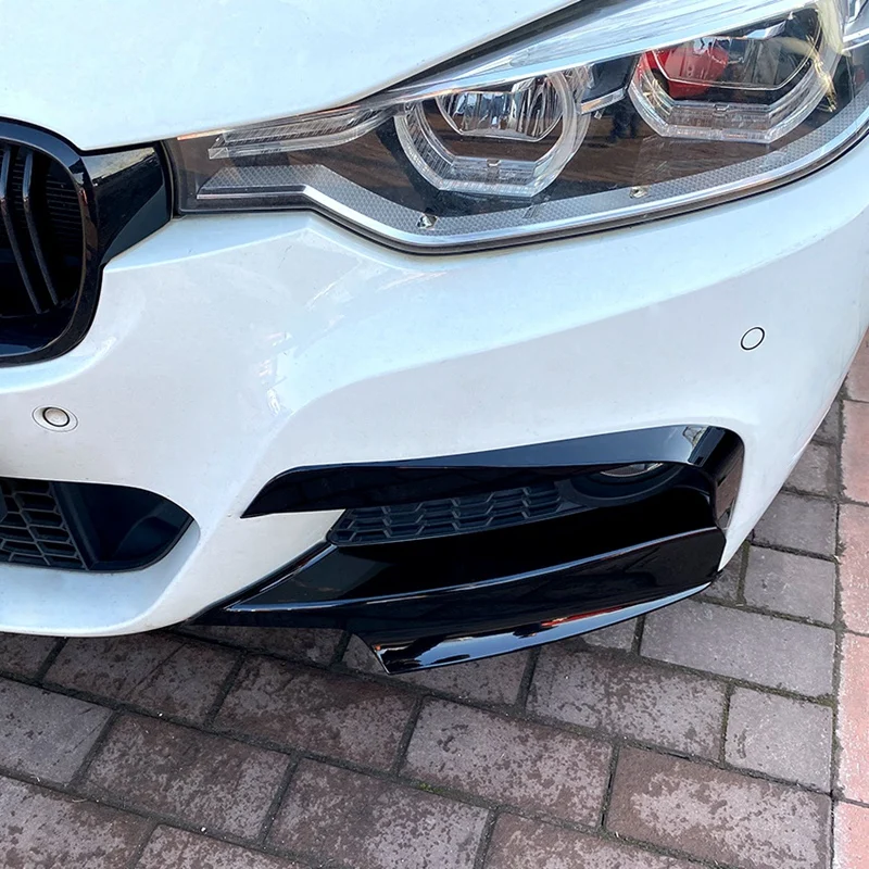 자동차 앞 범퍼 스플리터 스포일러 키트, 안개등 커버, BMW F30 F35 M 팩 320I 325I 2013-2019, 4 개