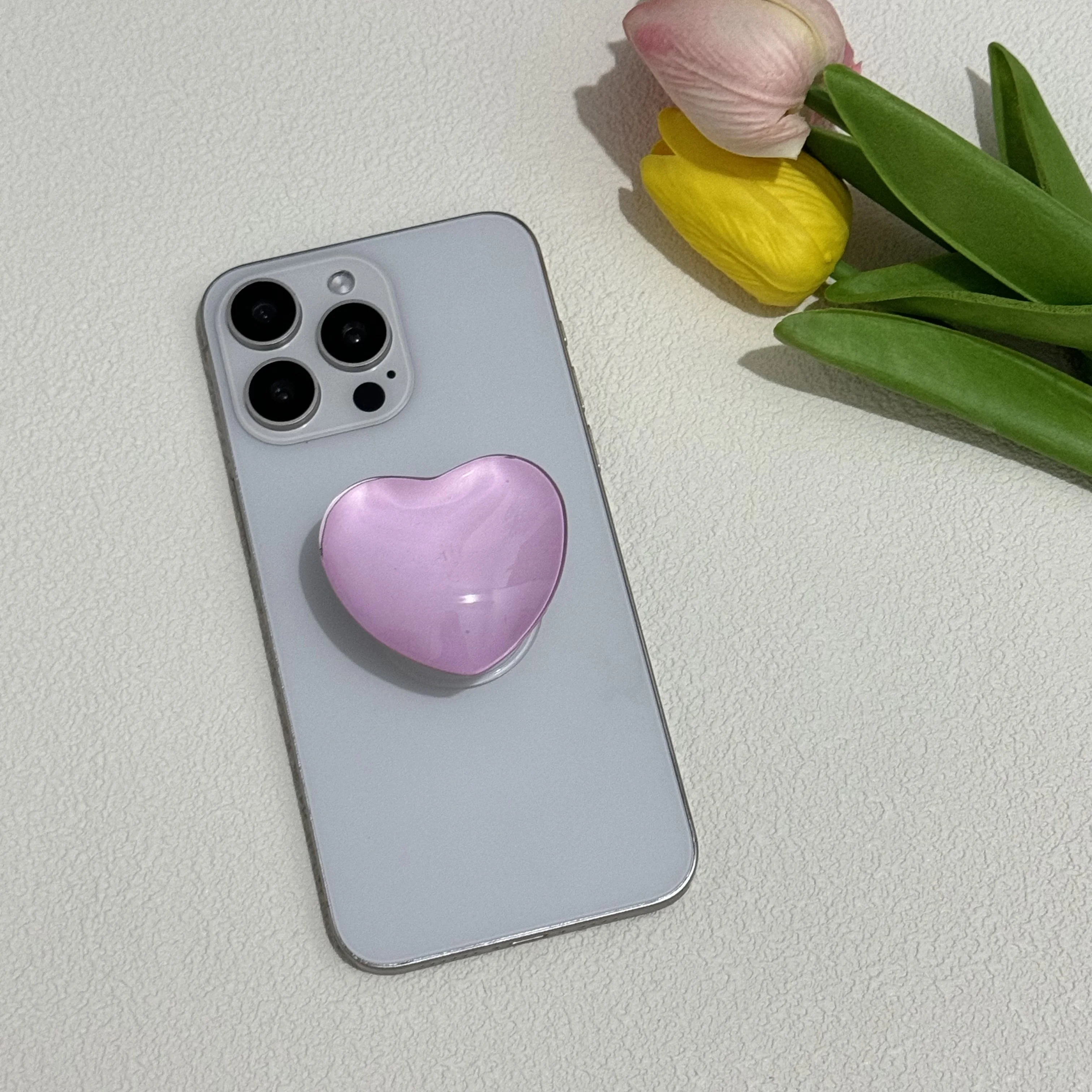 Love Heart Design Foldable Adhesive Phone Stand