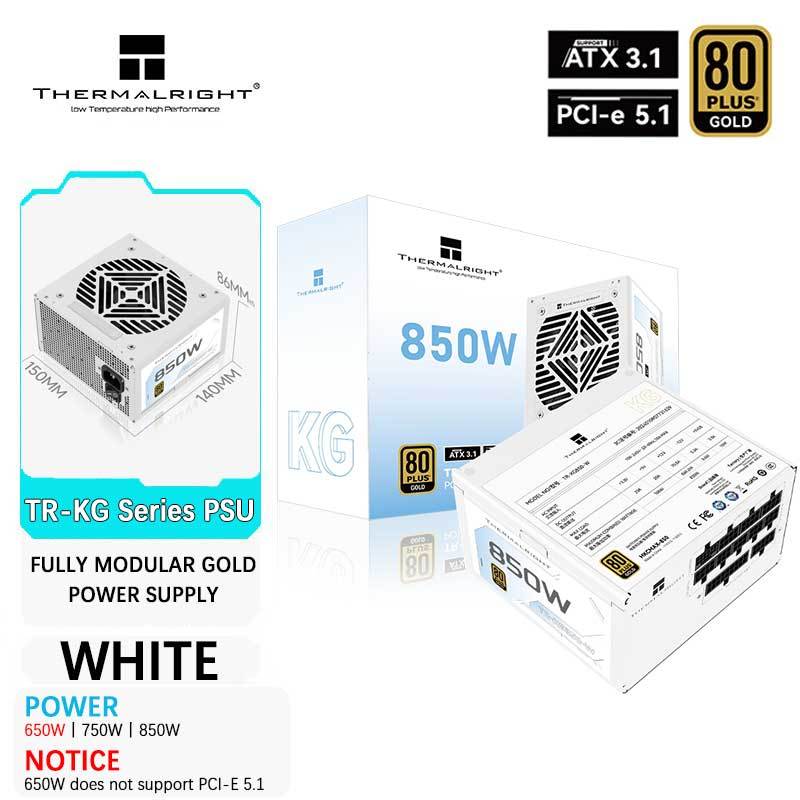 Thermalright TR-KG850-W White ATX3.1 PCI-E 5.1 PSU Fully Modular Gold Power Supply 650W/750W/850W 650W doesnot support PCI-E 5.1