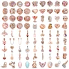 New Rose Gold Flower Spring 2024 Family Tree Charm Fit Original 925 Sterling Silver Bracelet Beads DIY Women Jewelry Gift Making 1
