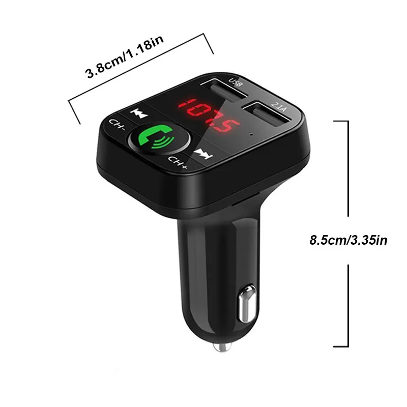 Bluetooth Mp3 Receiver Car Handsfree Call Fm Card Insertion Machine Usb Multifunction With Music Usb Drive