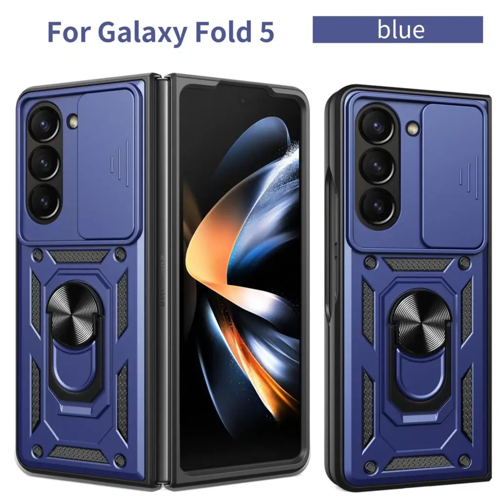 Per Samsung Galaxy Z Fold 5 Slide Camera Armor Custodia Per Telefono Per Samsung Galaxy Z Fold 4/Galaxy Z Fold 3 Capa Supporto Per Anello Magnetico