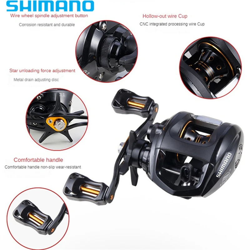 Original Shimano Baitcasting Fishing Reels Gear Ratio 7.5:1 Max Drag 10kg  Baitcast Reel Fishing Metal Light Spool - AliExpress