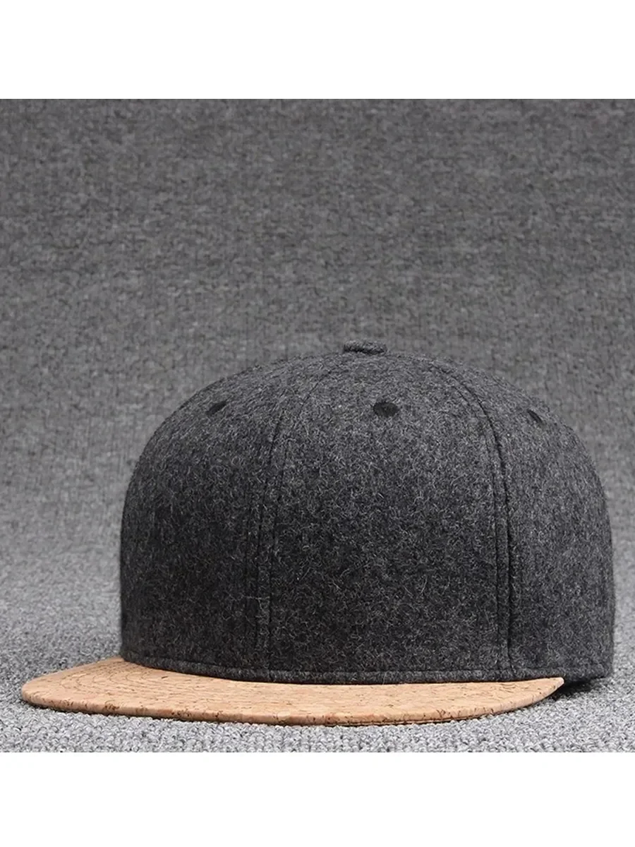 

Top quality winter flat brim hip hop hats youth skateboard caps wool cork peak wool baseball cap men felt snapback hat