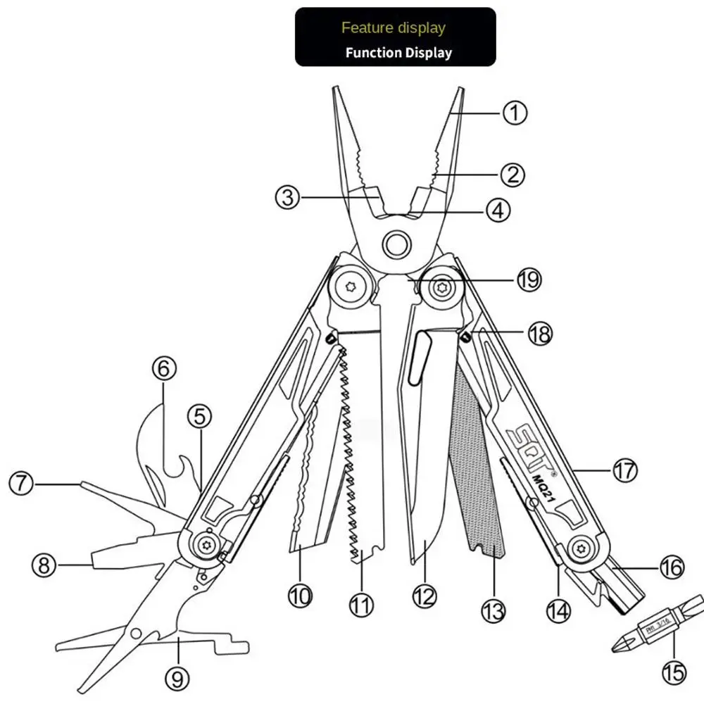 

Survival Heavy Duty Multitool Pliers Outdoor tool Screwdriver Pocket knife Multitool Snowflake multi tool