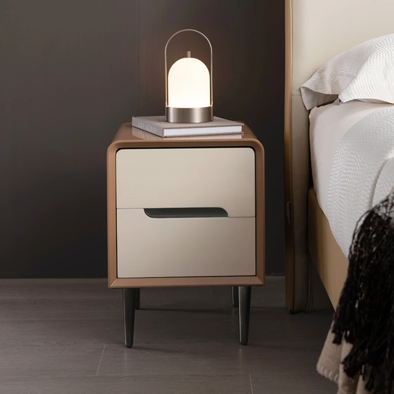 

Italian Minimalist Nightstands Luxury Mini Makeup Mobile Box Organizers Nightstands Small Space Table De Chevet Home Furniture