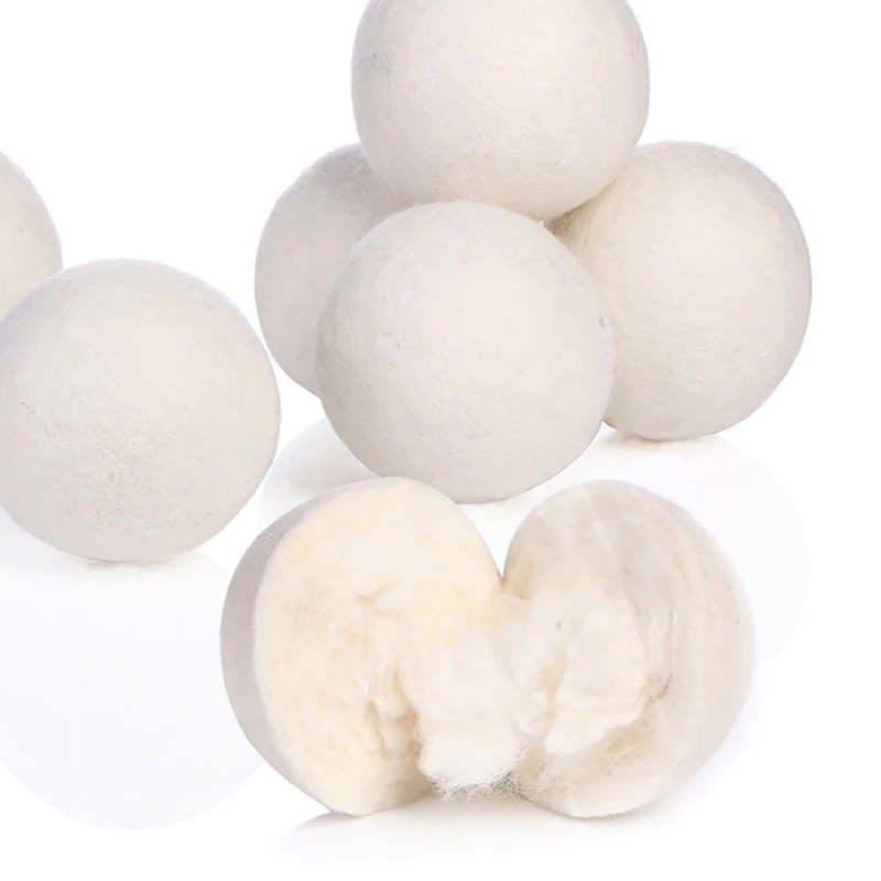 

Reusable Wool Dryer Balls 7cm Fleece Dryer Ball Kit Ball Organic Wool Fabric Softener Laundry Home Washing Ball Machine Supplies