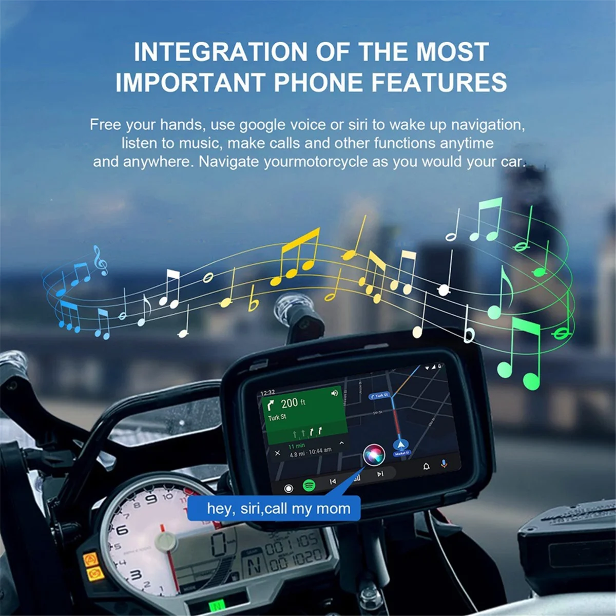 5 Pollici Moto Gps Moto Navigazione Portatile Navigatore Motore Navigazione Gps Moto Carplay Android Auto Stereo