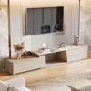 Extendable TV Stand for TVs Up to 100", Modern Entertainment Center with 3 Drawers Storage, Faux Marble Media Console for Livin 6