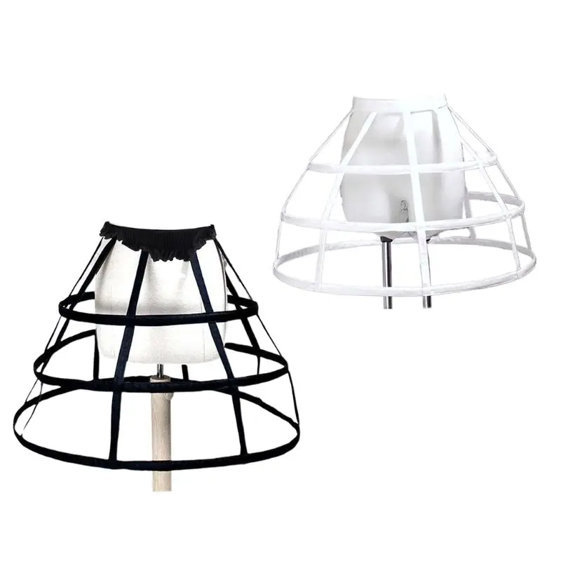 Petticoat Skirt Womens Victorian Crinoline Wedding Underskirt 3 Hoop Hollow Out Fish Bone Bustle Cage for Wedding petticoat skirt petticoat underskirt wedding underskirt wedding petticoat vintage underskirt