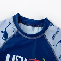 Children's Long Sleeves Split Bathing Suit Korean Version Boys Sunglasses Dinosaurs Pattern Beach Swimsuit Three-piece Set 3