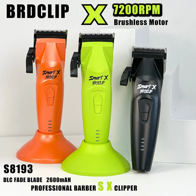 BRDCLIP X 7200RPM Brushless Motor Professional  Hair Clipper DLC FADE Blade Charging Base Barber Electric Trimmer S8193 1