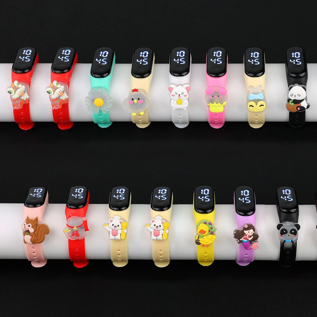 New Light Animal Children Watches For Girls Electronic Bracelet Sports Touch LED panda Doll Kids Watch Women Waterproof Clock 2
