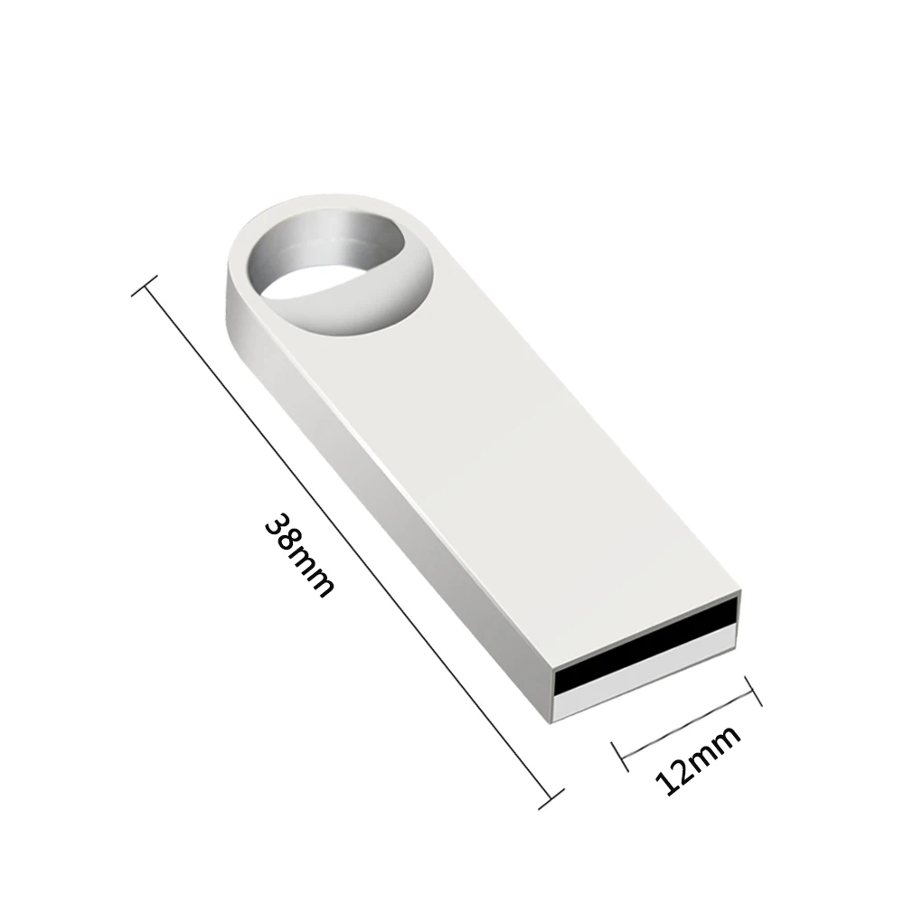 Sleek Silver Waterproof USB Flash Drive - Multiple Storage Options