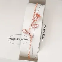 2PCS/Set Women's Watch Shiny Fashion PU Leather Analog Quartz Watches Rose Flower Bracelet - Image 6