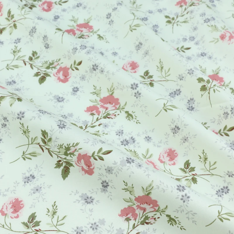 235x50cm Pure Cotton Twill Fabric with Small Flower Print for Table Covers, Drapes and Bedspreads