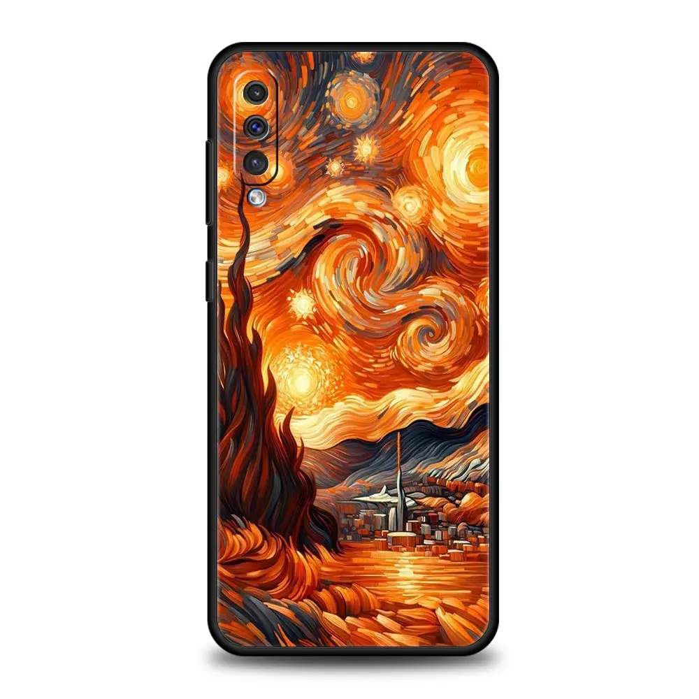 Van Gogh Starry Sky Cat Art Phone Case Cover
