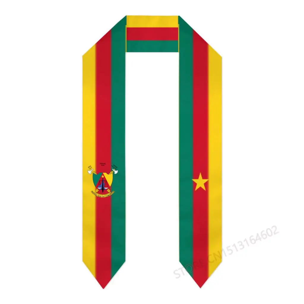 

Custom Name Or Logo Cameroon Flag Scarf Graduation Stole Sash International Study Abroad Class of 2023 Shawl