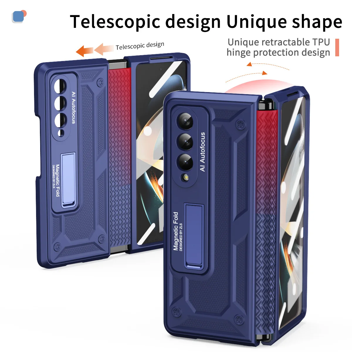 

TPU hinge folding mobile phone case suitable for Samsung Fold4 shell film integrated all-inclusive anti-fall protective cover