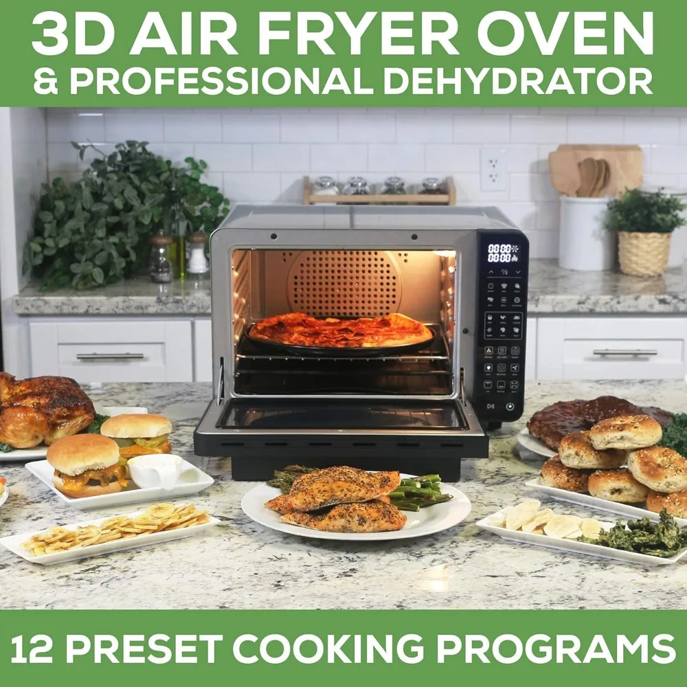 25-Quart Air Fryer Oven & Professional Dehydrator with 3 Heating Elements & Rotisserie, 12 Functions, Preheat & 5 Cooking Levels 4