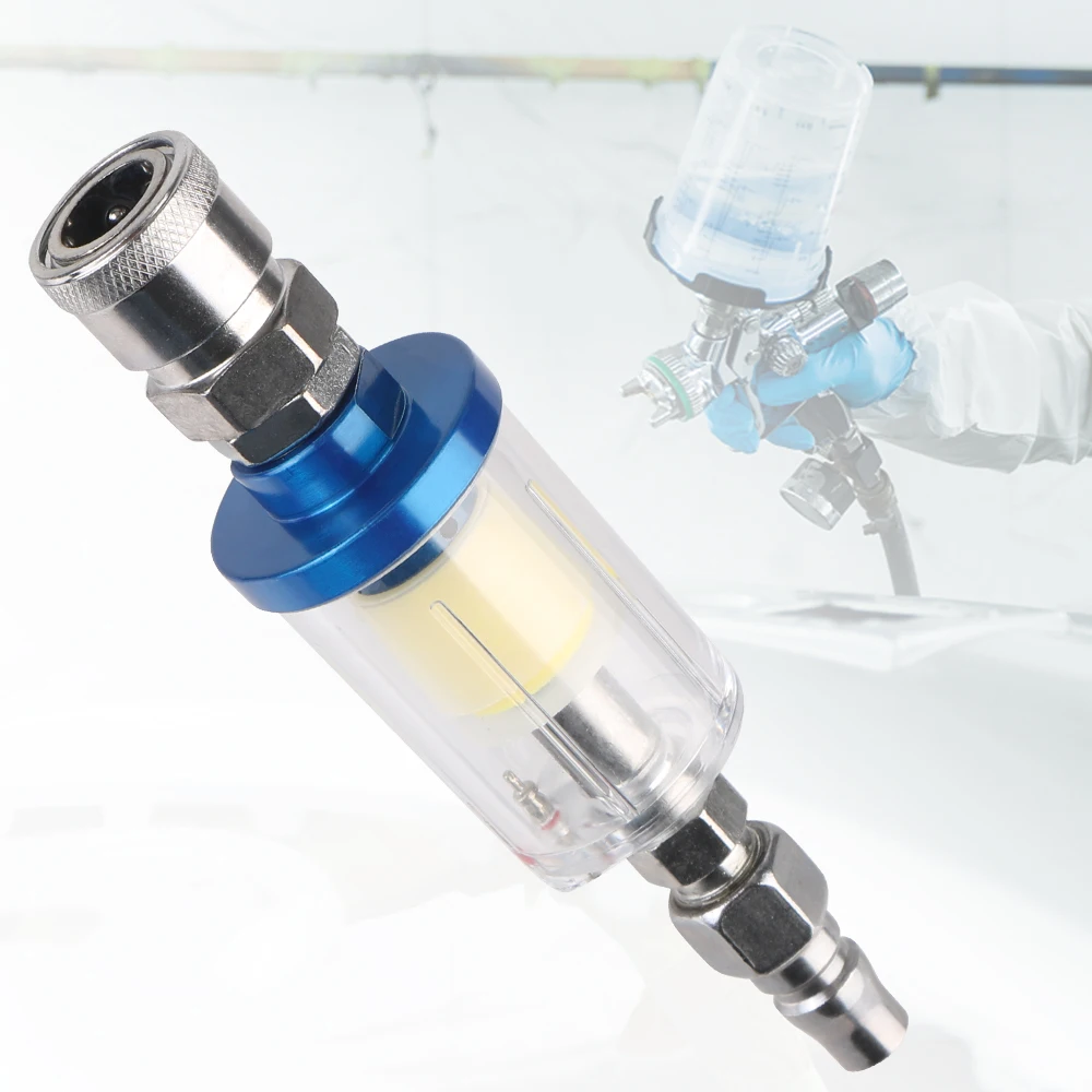 Air Oil Water Separator Clear Painting Moisture Separator 1/4 Inch Thread Sprayer Air Compressor Tool