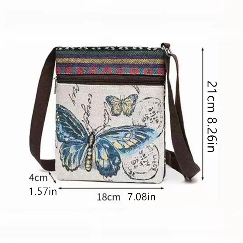 Cartoon Crossbody Bag, Chic Canvas with Double Sided Embroidery Cute Single Shoulder Bag for Women Daily Use School, Work, Party