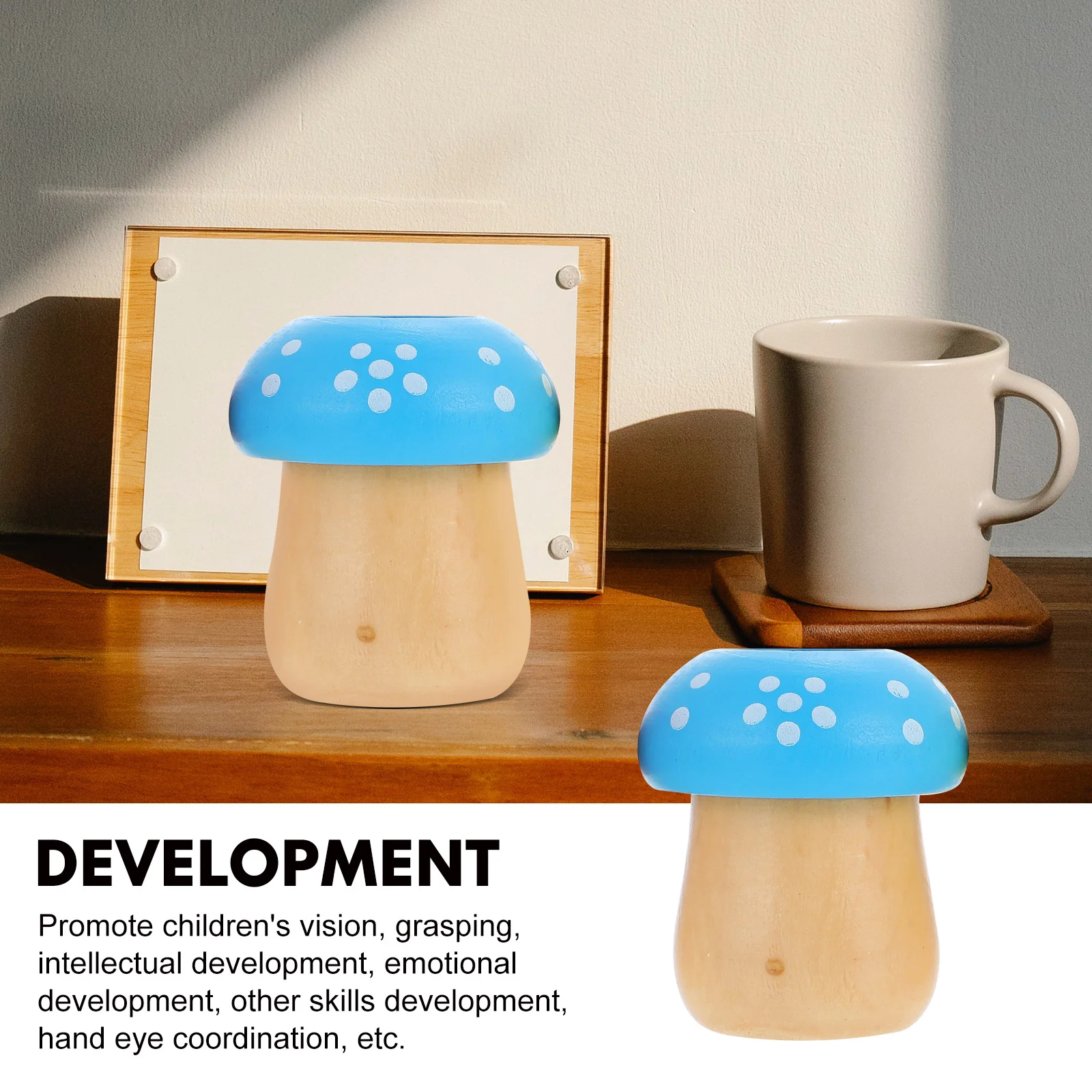 3 Pcs Children&rsquo;s Toys Childrens Mushroom Kaleidoscope Cognitive Shape Kaleidoscopes Educational Interesting Baby Wooden