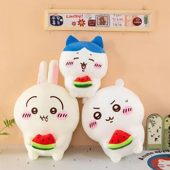 Alternative view of Chiikawa Hachiware Usagi 55cm Eating Watermelon Plushie