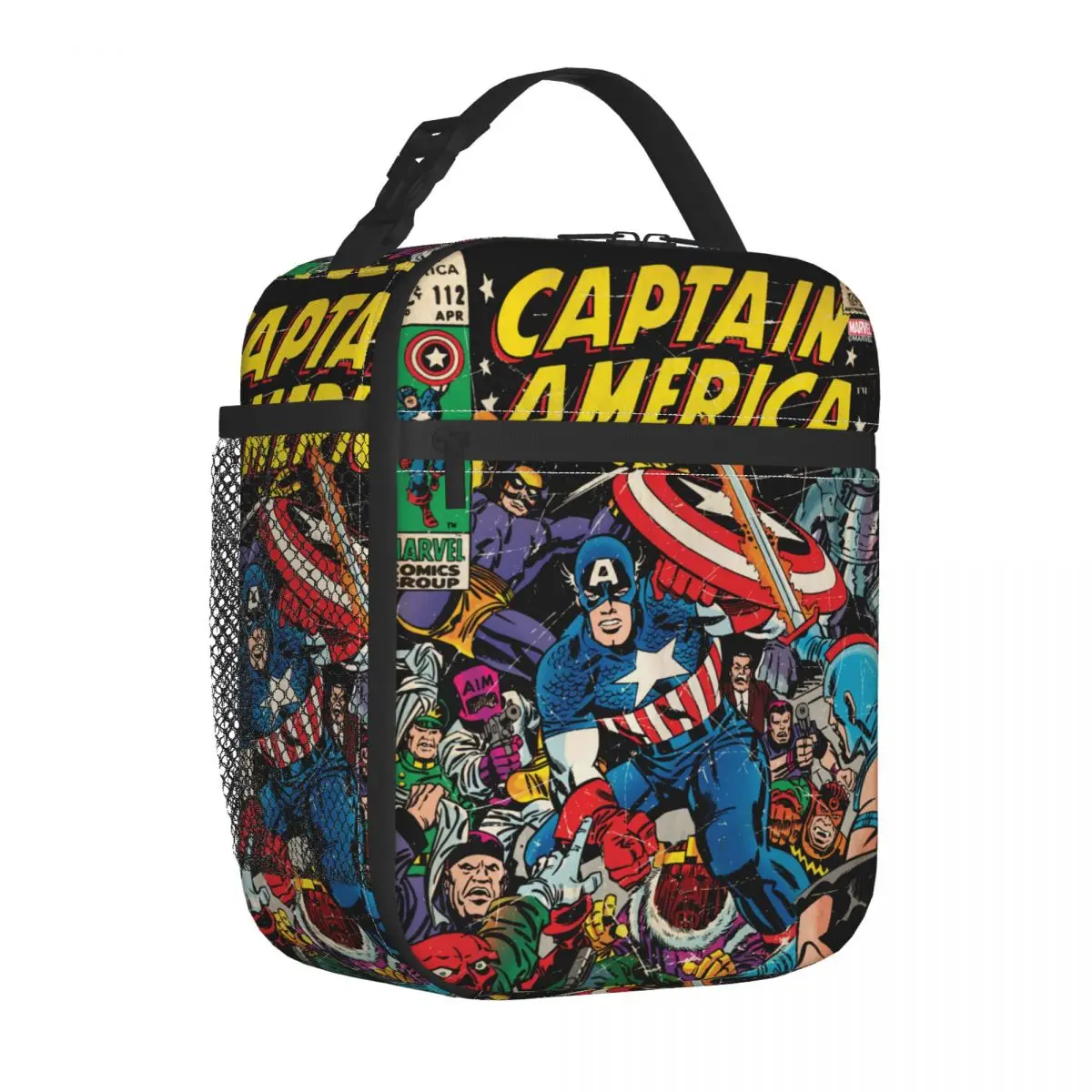 

Captain America Comic Insulated Lunch Bag Portable Reusable Thermal Bag Tote Lunch Box College Outdoor Bento Pouch
