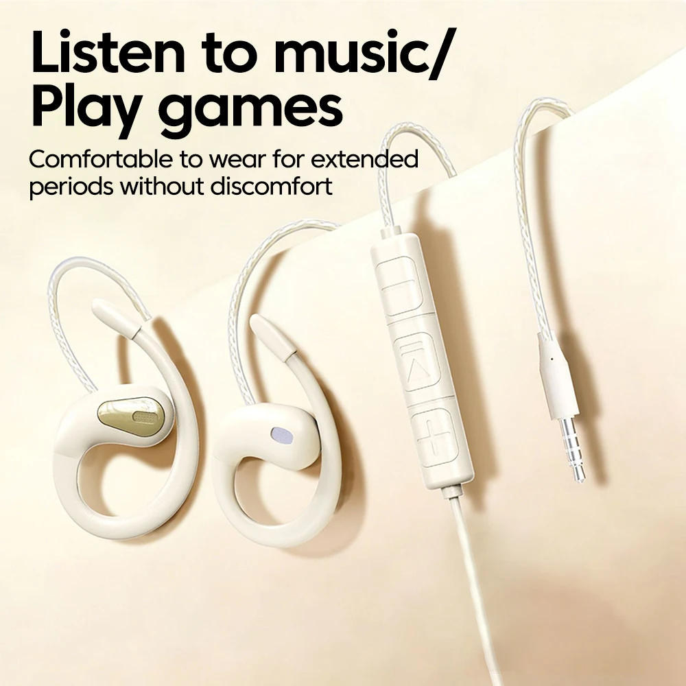 Clip-on Wired Control Earbuds with 9D Surround Sound and HD Mic