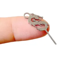 2Pcs/Set Dragon Shape Stainless Steel Sim Card Tray Extended Universal Thimble For Smartphone Sim Card Tray Removal Eject Pin 4
