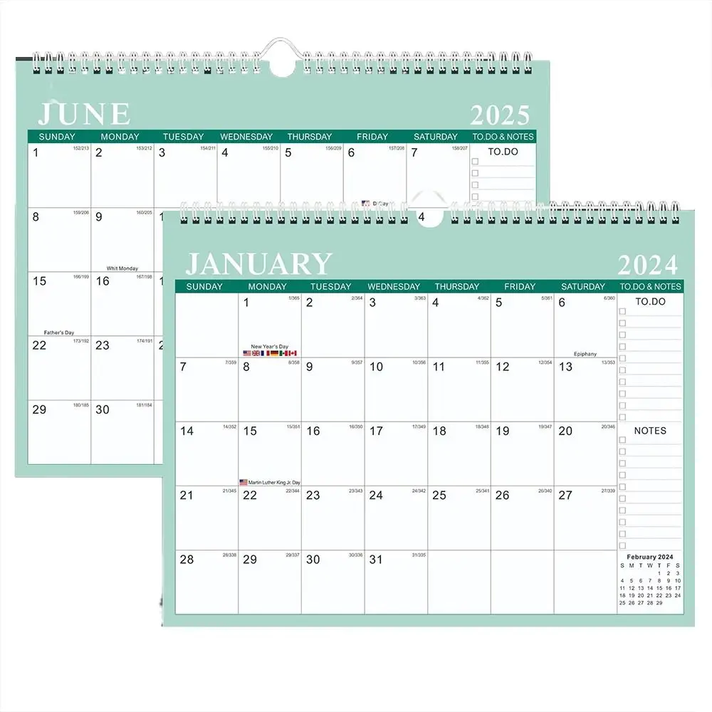 Calendário de Parede Grande Lista de Tarefas Anual Mensal Semanal Diariamente Planejador Agenda 2023 2024 - Imagem 2