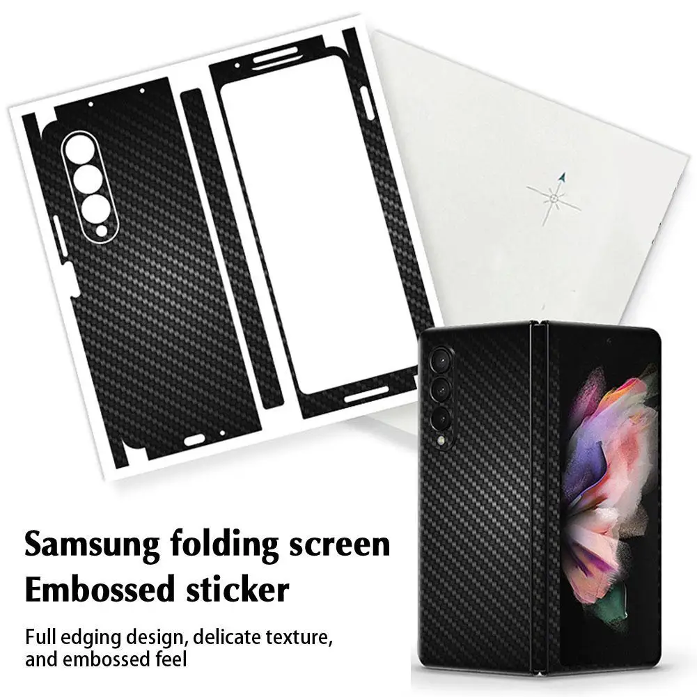 For Samsung Galaxy Z Fold 5 Phone Sticker Skin Wrap Carbon Fiber Film Ultra Thin Slim Ultralight Glass Protector Protective