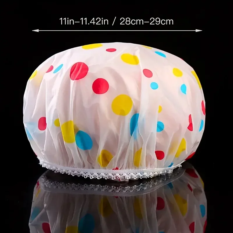 Deluxe Women's Waterproof Shower Cap with Elastic Band - Long Hair Protector and Spa Gift