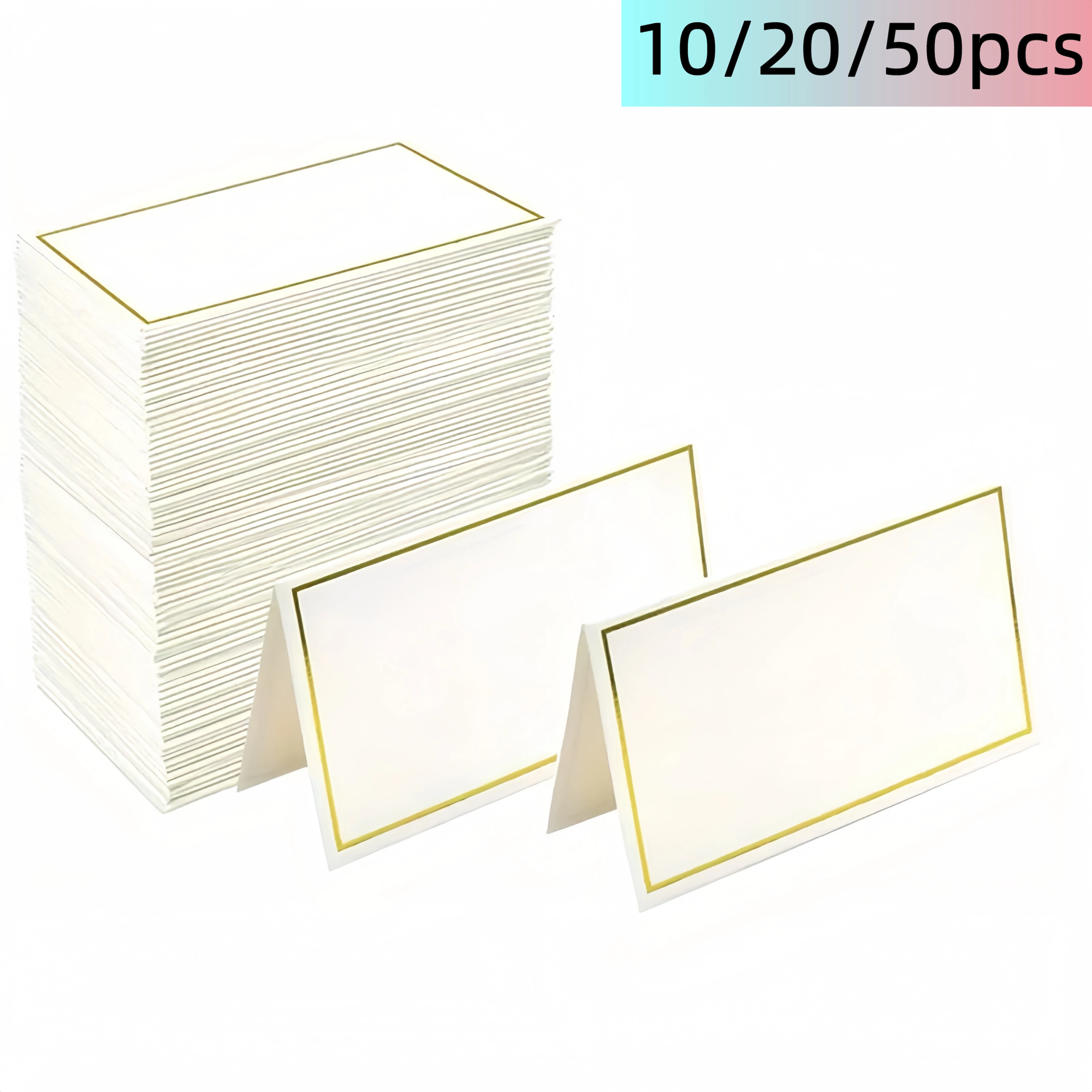 10/20/50pcs Gold Silver Name Place Cards Wedding Seating Number Card Table Decoration Christmas Birthday Party Greeting Card place cards