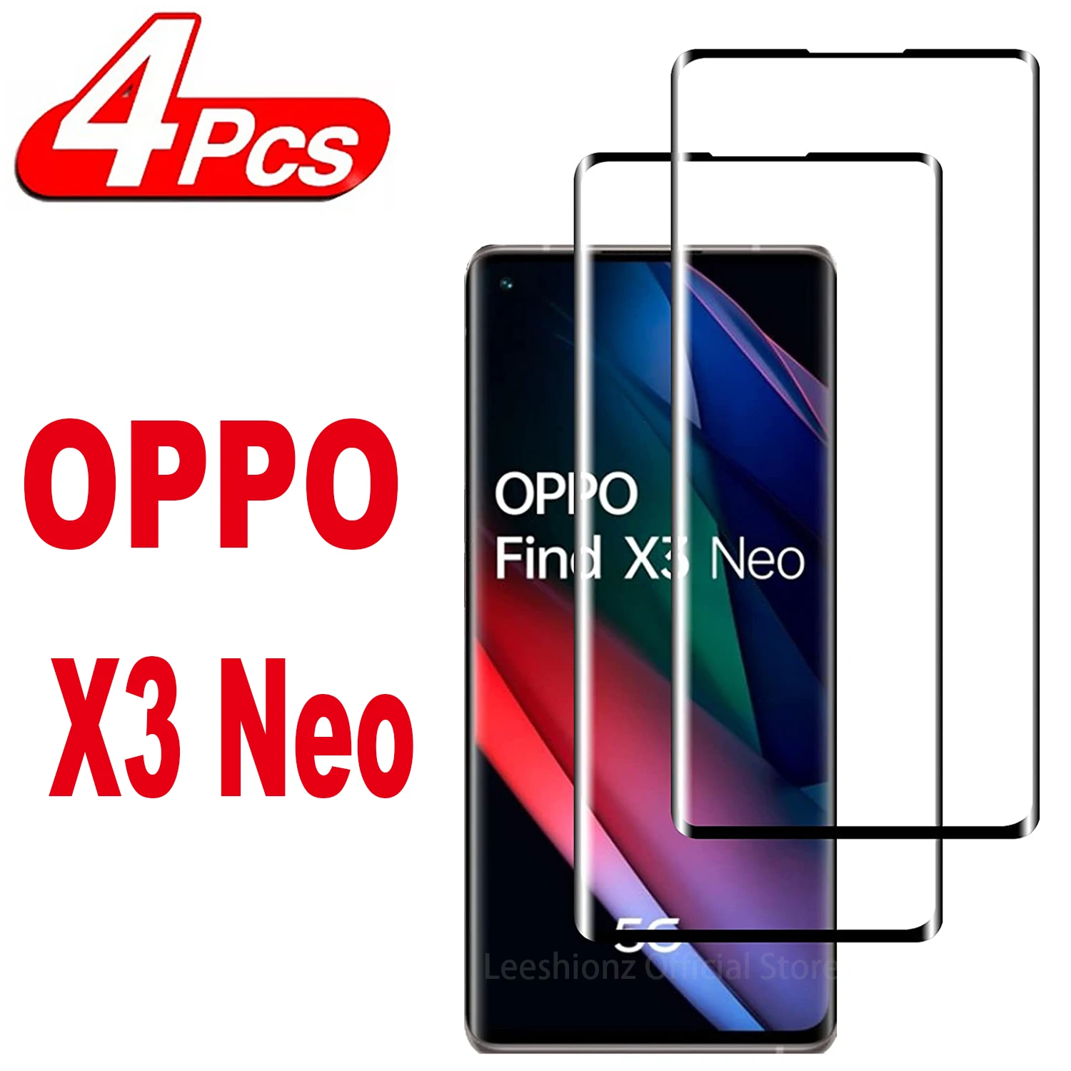 2/4 Pezzi Di Vetro Temperato Per Oppo Find X3 Neo Pro X5 Pro Full Cover Glass Screen Protector Glass