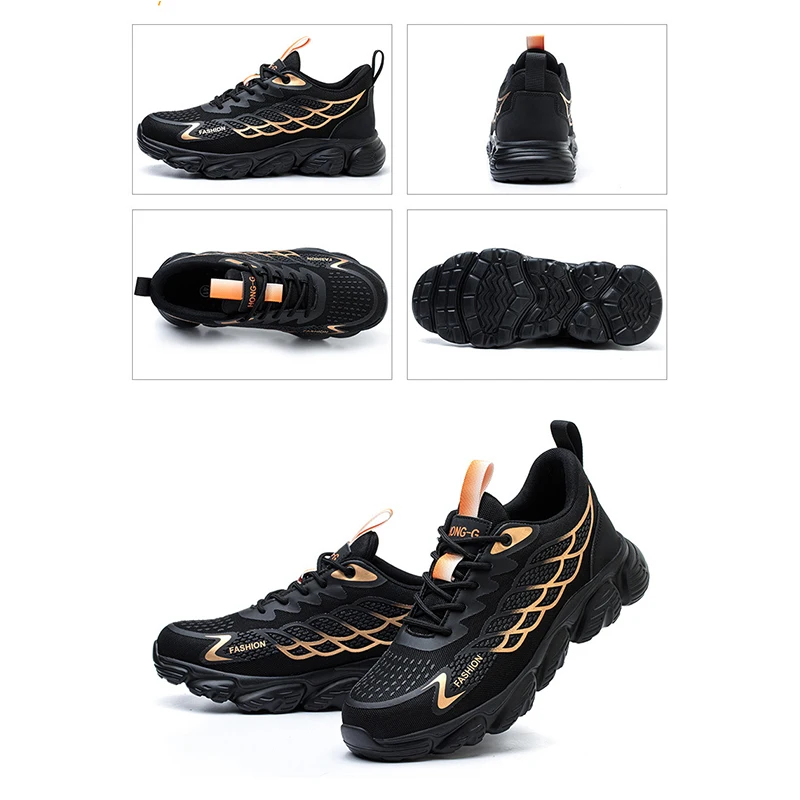 Waliantile Indestructible Safety Shoes For Men Male Breathable Anti-smashing Industry Work Boots Steel Toe Puncture Proof Shoes