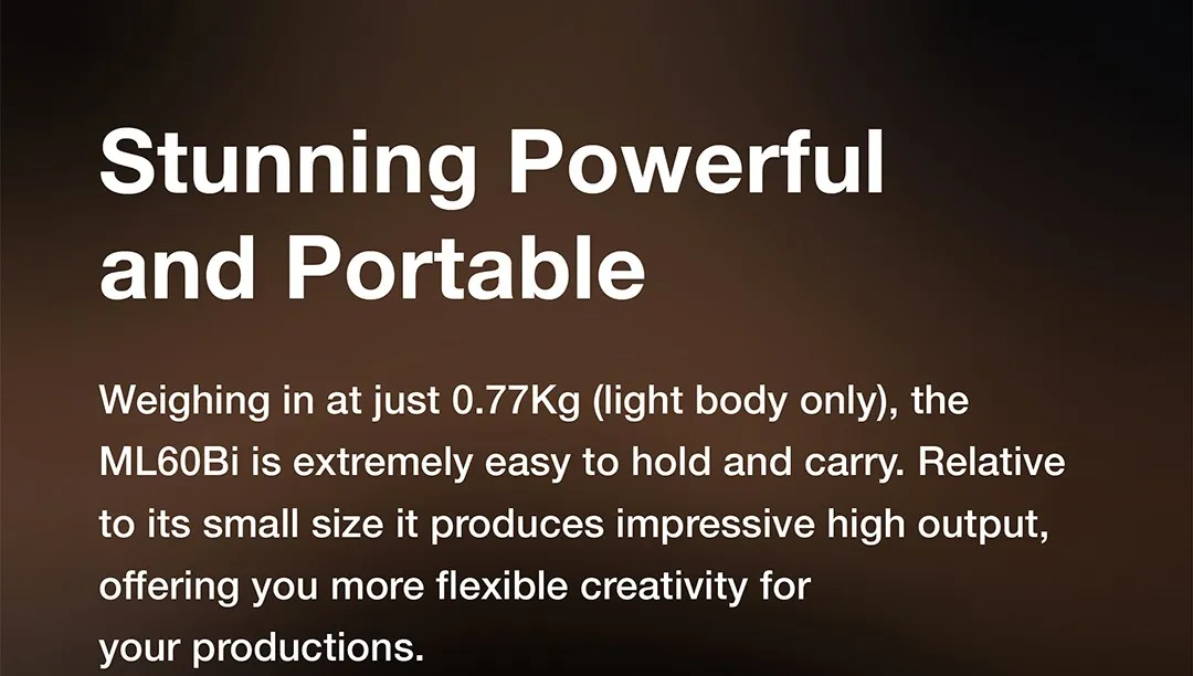 ML60Bi ML60 Bi 60W Bi-Color LED Light Silent Mode Portable Brightness Adjustment