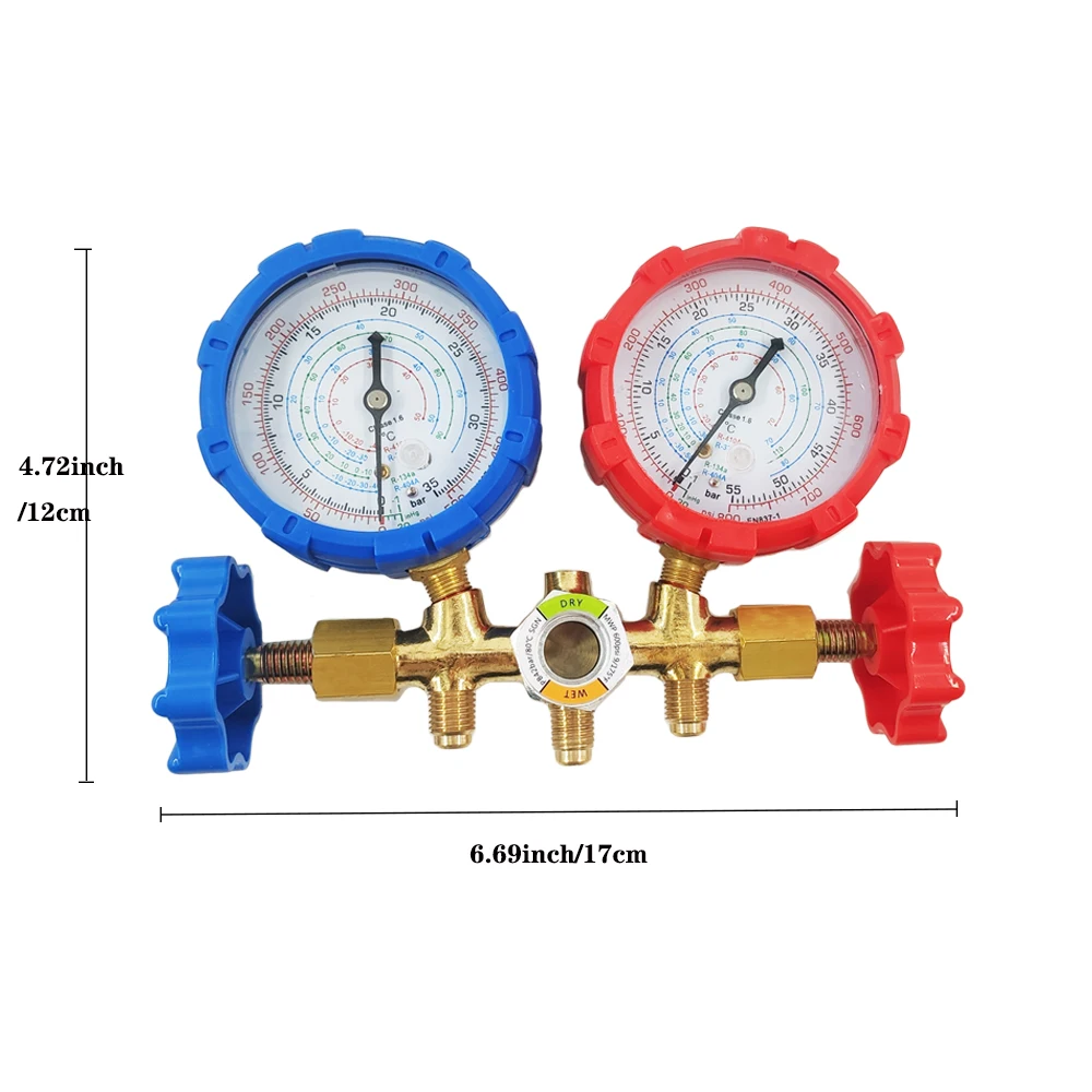 Air Conditioner Pressure Gauge Refrigerant Manometric Manifold Tools Freon R410A R32 R404A R134A